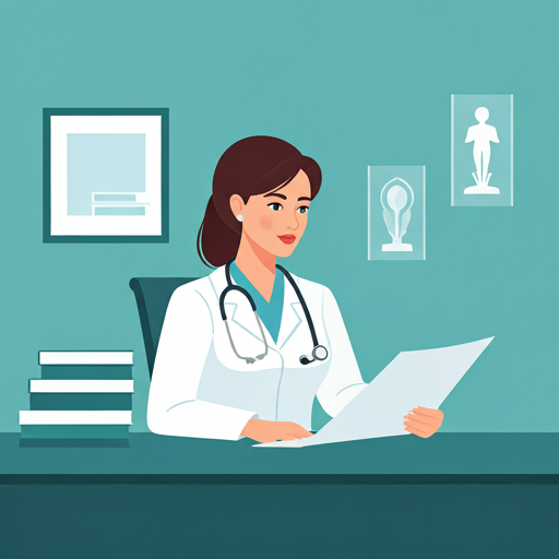 Doctor reviewing documentation